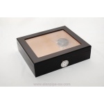 Humidor 920430 na 15-20 cygar, cedr, czarny, szkło, 26x22x7.5 cm