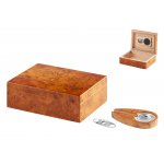 Humidor 920600 na 15-20 cygar, brązowy, MDF/cedrowy fornir, zestaw, 24x18x8 cm