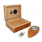 Humidor 920600 na 15-20 cygar, brązowy, MDF/cedrowy fornir, zestaw, 24x18x8 cm