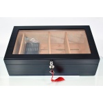 Humidor 920710 (09054) na 100 cygar, czarny, cedr, 34.5x21.5x17 cm