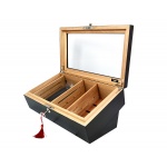 Humidor 920710 (09054) na 100 cygar, czarny, cedr, 34.5x21.5x17 cm