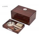 Humidor 920750 na 10 cygar + zestaw, cedr, brązowy 21x14x9 cm