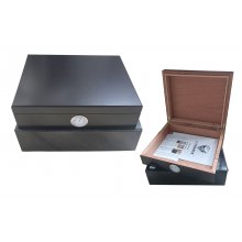 Humidor Germanus 981055 na 10-20 cygar, cedr/fornir czarny matowy 26x22x6.5 cm