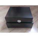 Humidor Germanus 981055 na 10-20 cygar, cedr/fornir czarny matowy 26x22x6.5 cm