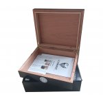 Humidor Germanus 981055 na 10-20 cygar, cedr/fornir czarny matowy 26x22x6.5 cm