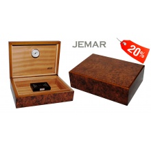 Humidor JEMAR 7033918 na 50 cygar, brązowy, cedrowy, 27.5x20x8.5 cm