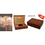 Humidor JEMAR 7033918 na 50 cygar, brązowy, cedrowy, 27.5x20x8.5 cm