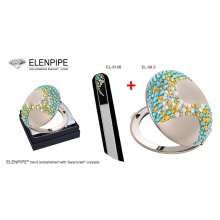 Komplet "Corals II Azure+Yellow": lusterko EL-08.5 + Pilnik EL-5109 dł. 13 cm ze Swarovski® crystals 