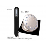 Komplet Lusterko EL-01.2 "Blue Sun" + Pilnik EL-5010 "Line Blue" ze Swarovski® crystals 13 cm