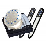 Komplet Lusterko EL-01.2 "Blue Sun" + Pilnik EL-5010 "Line Blue" ze Swarovski® crystals 13 cm