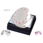 Komplet lusterko EL-01.1 "Pink Sun" + Pilnik EL-5011 "Line Pink" ze Swarovski® crystals 13 cm