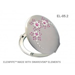 Lusterko EL-05.2 "Flowers V Pink" + Pilnik EL-5021 "Flower Pink" ze Swarovski® crystals 13 cm
