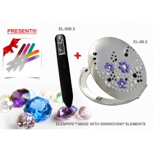 Lusterko EL-06.3 "Flowers I Violet" + Pilnik EL-006.3 "Flower Jet Violet" ze Swarovski® crystals 13 cm