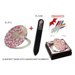 !SALE! Komplet lusterko EL-07.2 "Koralowiec różowy"+pilnik EL-5100 dł13 cm Swarovski® crystals 