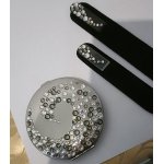 Lusterko EL-07 "Corals I Grey" + Pilnik EL-5102 "Corals Grey" ze Swarovski® crystals 13 cm