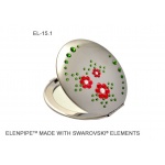 Lusterko EL-15.1 "Flowers II Jet Red" + Pilnik EL-007.4 "Flower Jet Red" ze Swarovski® crystals 13 cm