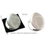 Lusterko EL-23.3 "White Heart" + Pilnik EL-5088 "Heart White" ze Swarovski® crystals 13 cm	