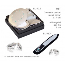 Lusterko EL-30.2 "Ring Turquoise" + Pilnik EL-5204 "Light Turquoise" ze Swarovski® crystals 9 cm