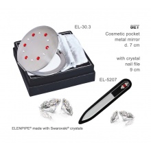 Lusterko EL-30.3 "Ring Red" + Pilnik EL-5207 "Light Red" ze Swarovski® crystals 9 cm