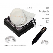 Komplet Lusterko EL-31.3 "Line Peach" + Pilnik EL-5203 "Light Peach" ze Swarovski® crystals 9 cm
