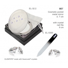 Lusterko EL-32.2 "Duo Line Violet" + Pilnik EL-5300 "Light Violet" ze Swarovski® crystals 9 cm