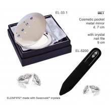 Lusterko EL-33.1 "Three Line Violet" + Pilnik EL-5200 "Light Violet" ze Swarovski® crystals 9 cm