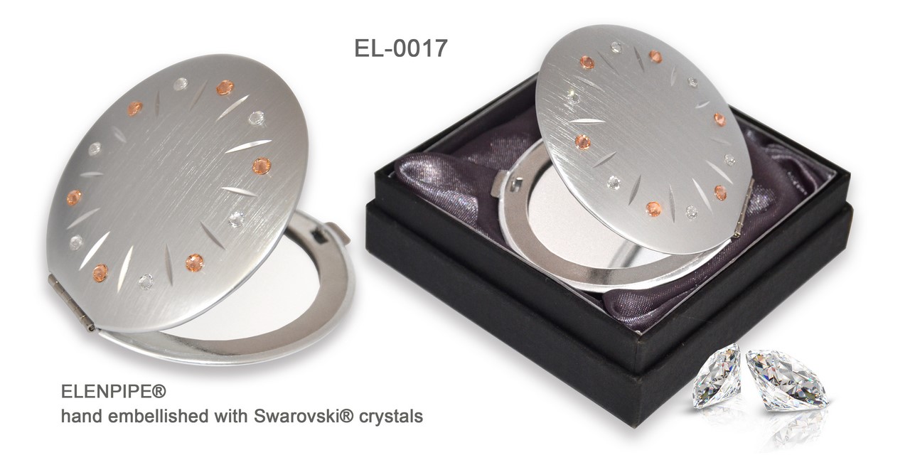 Lusterko kosmetyczne EL-0017 "Peach" ze Swarovski® crystals
