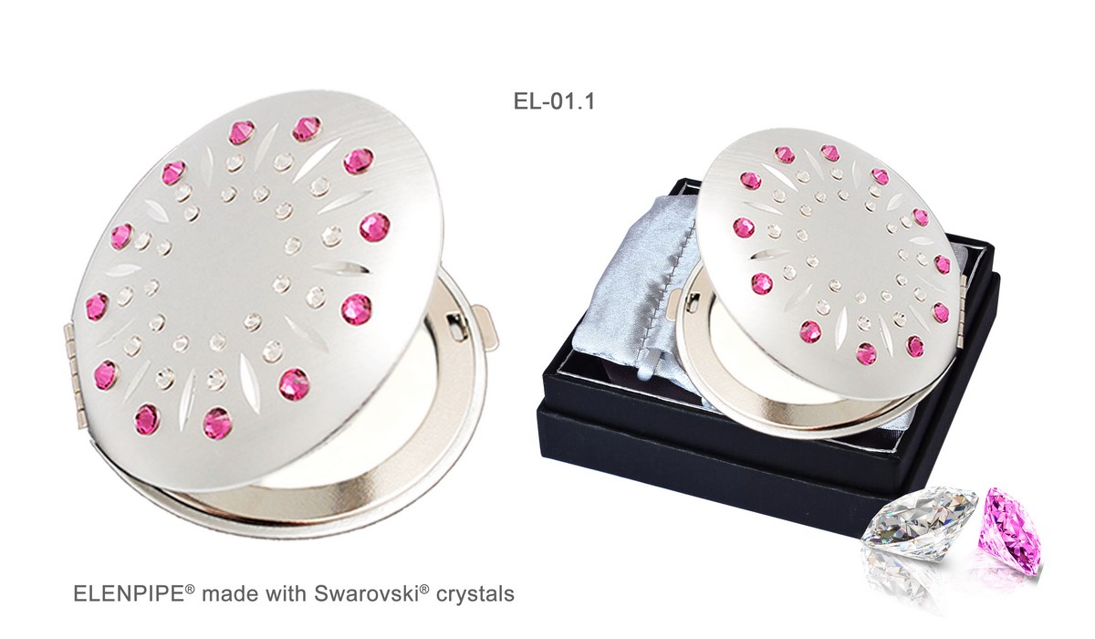 Lusterko kosmetyczne EL-01.1 "Pink Sun" ze Swarovski® crystals 