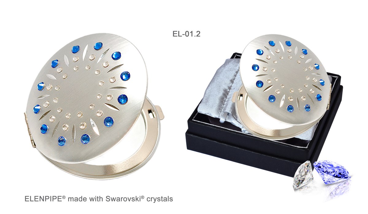 Lusterko kosmetyczne EL-01.2 "Blue Sun Sapphire" ze Swarovski® crystals