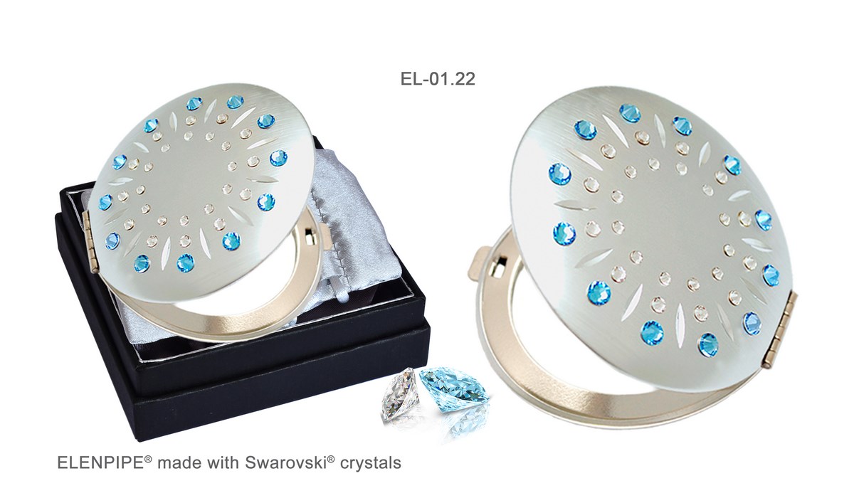 OUTLET Lusterko kosmetyczne EL-01.22 "Blue Sun Aquamarin" ze Swarovski® crystals