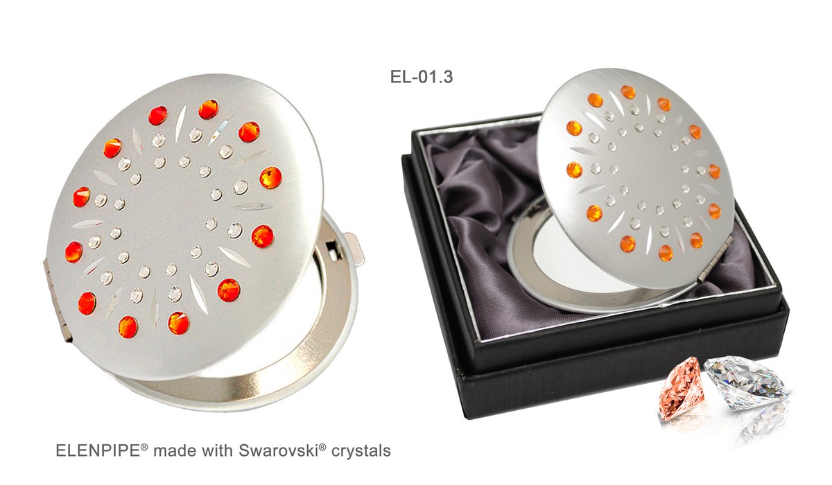 Lusterko kosmetyczne EL-01.3 "Orange Sun Fireopal" ze Swarovski® crystals