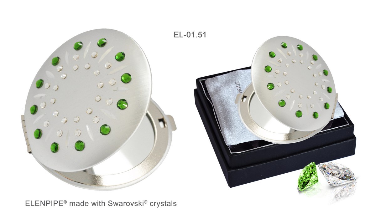 Lusterko kosmetyczne EL-01.51 "Green Sun Fern Green" ze Swarovski® crystals