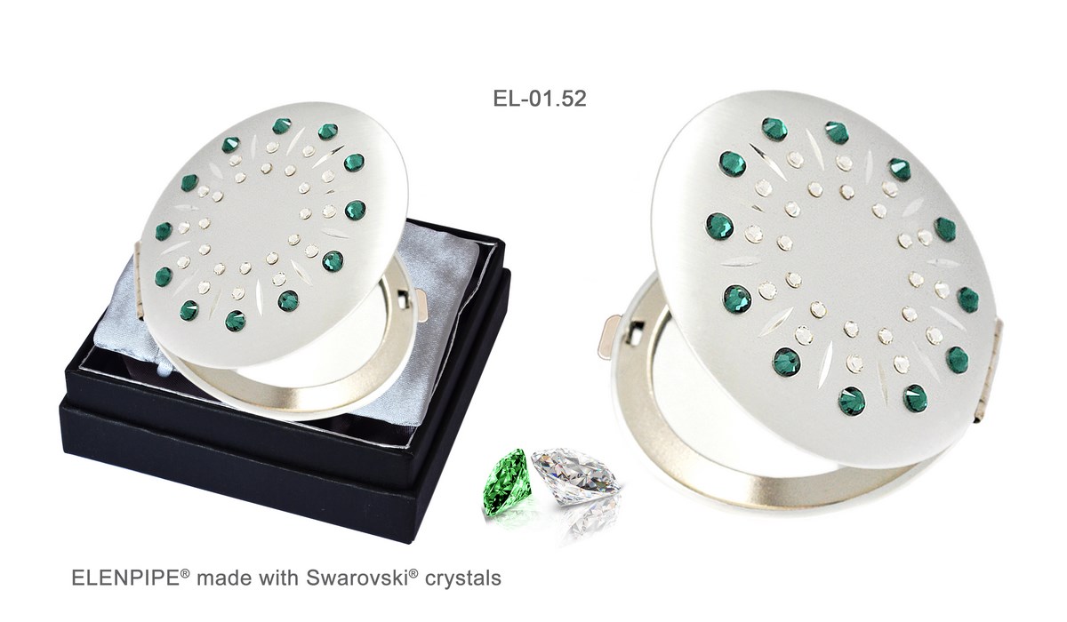 Lusterko kosmetyczne EL-01.52 "Green Emerald " ze Swarovski® crystals