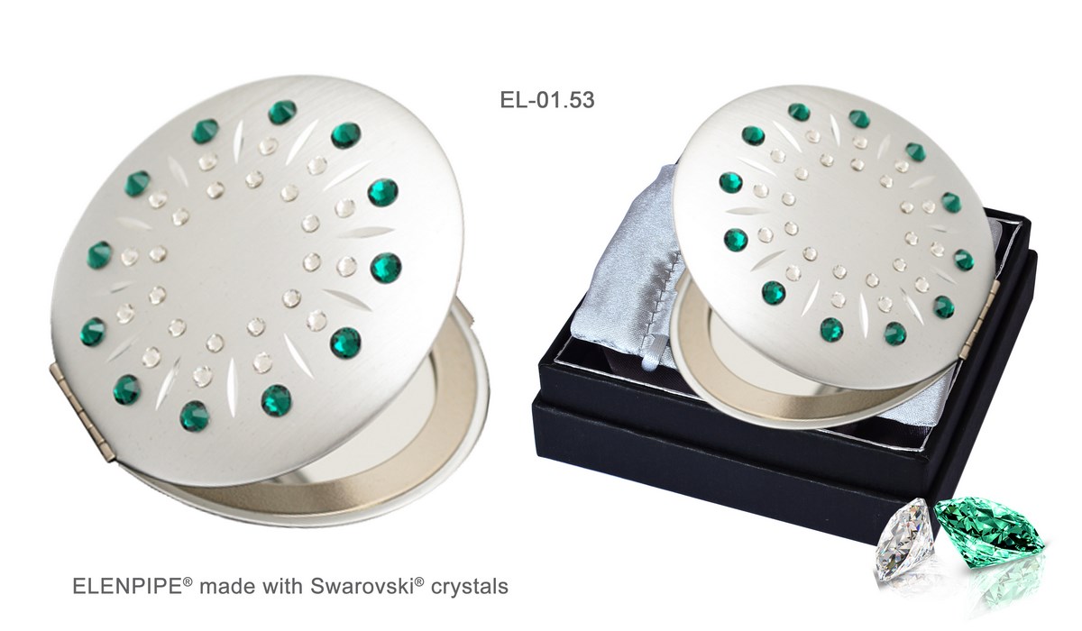 Lusterko kosmetyczne EL-01.53 "Green Sun Blue Zircon" ze Swarovski® crystals