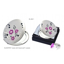 Lusterko kosmetyczne EL-06.1 "Flowers I Fuchsia" ze Swarovski® crystals