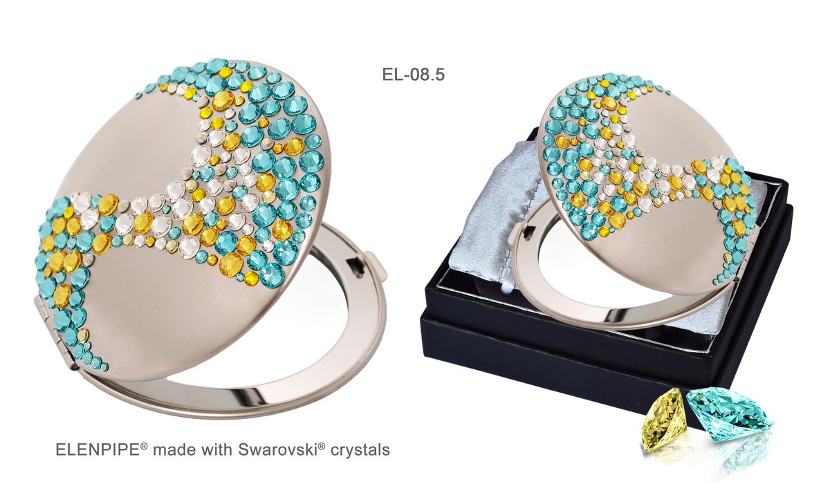 Lusterko kosmetyczne EL-08.5 "Corals II Blue+Yellow" ze Swarovski® crystals