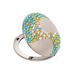 Lusterko kosmetyczne EL-08.5 "Corals II Blue+Yellow" ze Swarovski® crystals