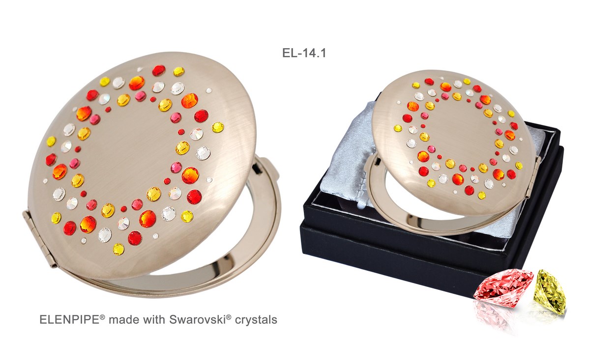 Lusterko kosmetyczne EL-14.1 "Corals VIII Yellow+Red" ze Swarovski® crystals