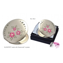 Lusterko kosmetyczne EL-15.2 "Flowers II Pink+Grey" ze Swarovski® crystals