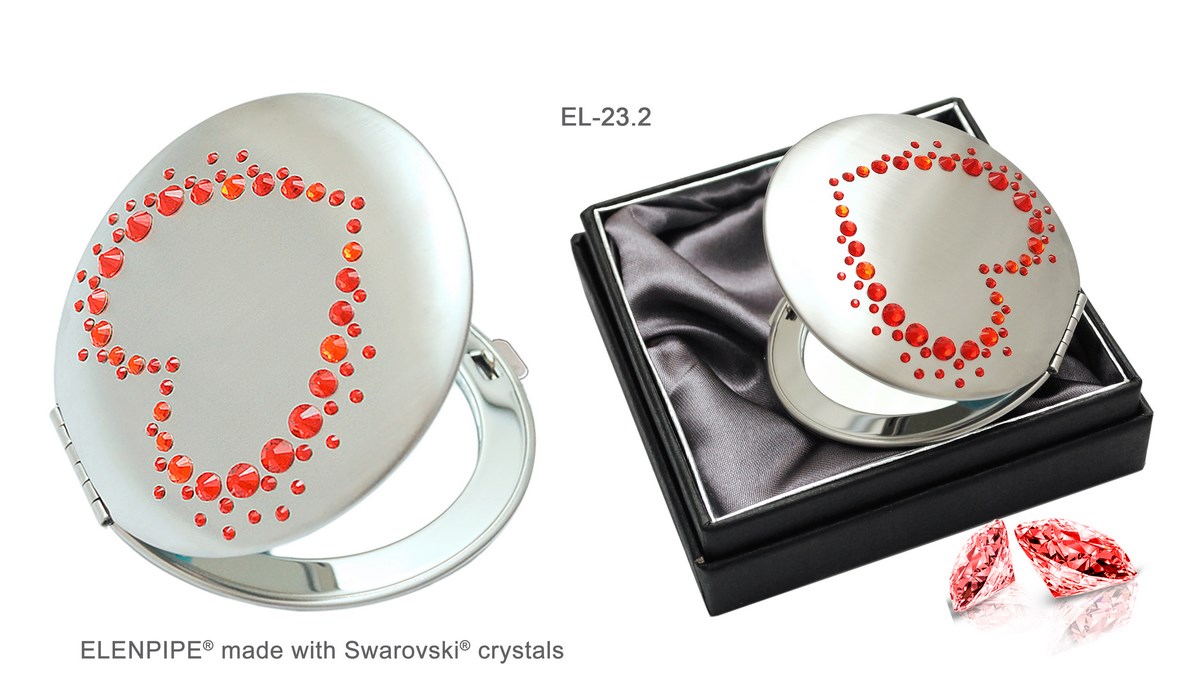 Lusterko kosmetyczne EL-23.2 "Red Heart" ze Swarovski® crystals