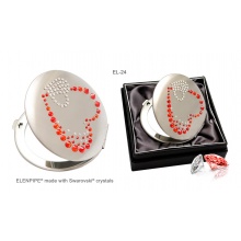 Lusterko kosmetyczne EL-24 "Red+White Hearts" ze Swarovski® crystals