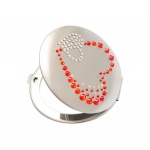 Lusterko kosmetyczne EL-24 "Red+White Hearts" ze Swarovski® crystals