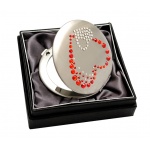 Lusterko kosmetyczne EL-24 "Red+White Hearts" ze Swarovski® crystals