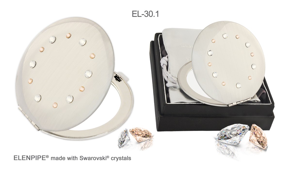 Lusterko kosmetyczne EL-30.1 "Ring Peach" ze Swarovski® crystals