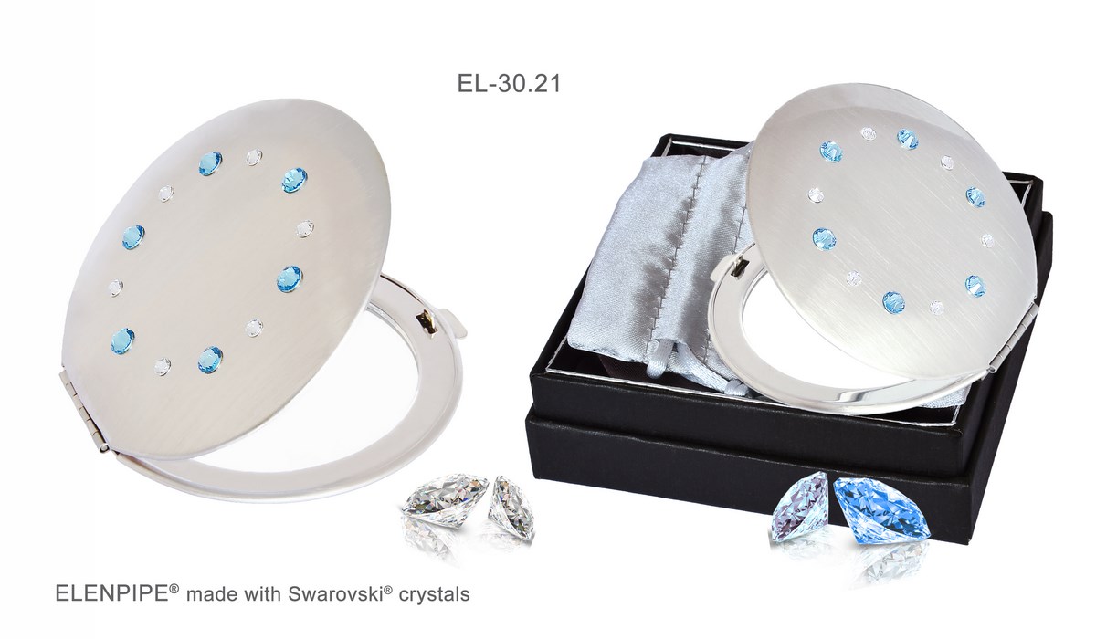 Lusterko kosmetyczne EL-30.21 "Ring Aquamarine" ze Swarovski® crystals
