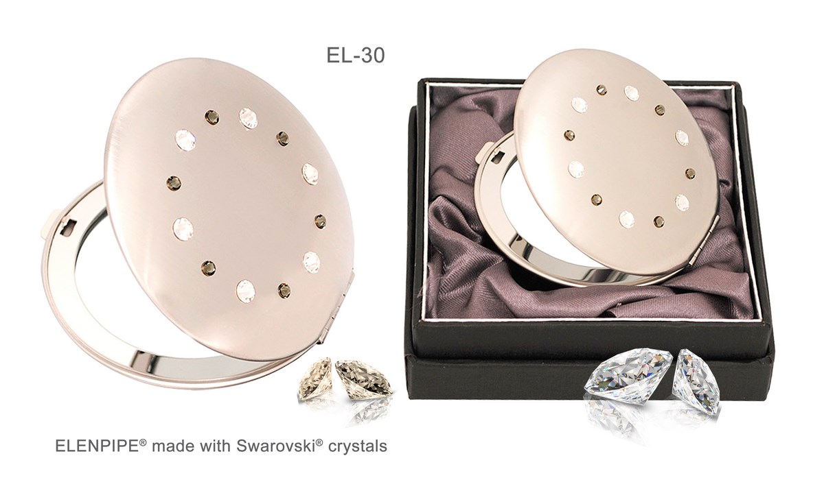 OUTLET Lusterko kosmetyczne EL-30 "Szary krąg" ze Swarovski® crystals