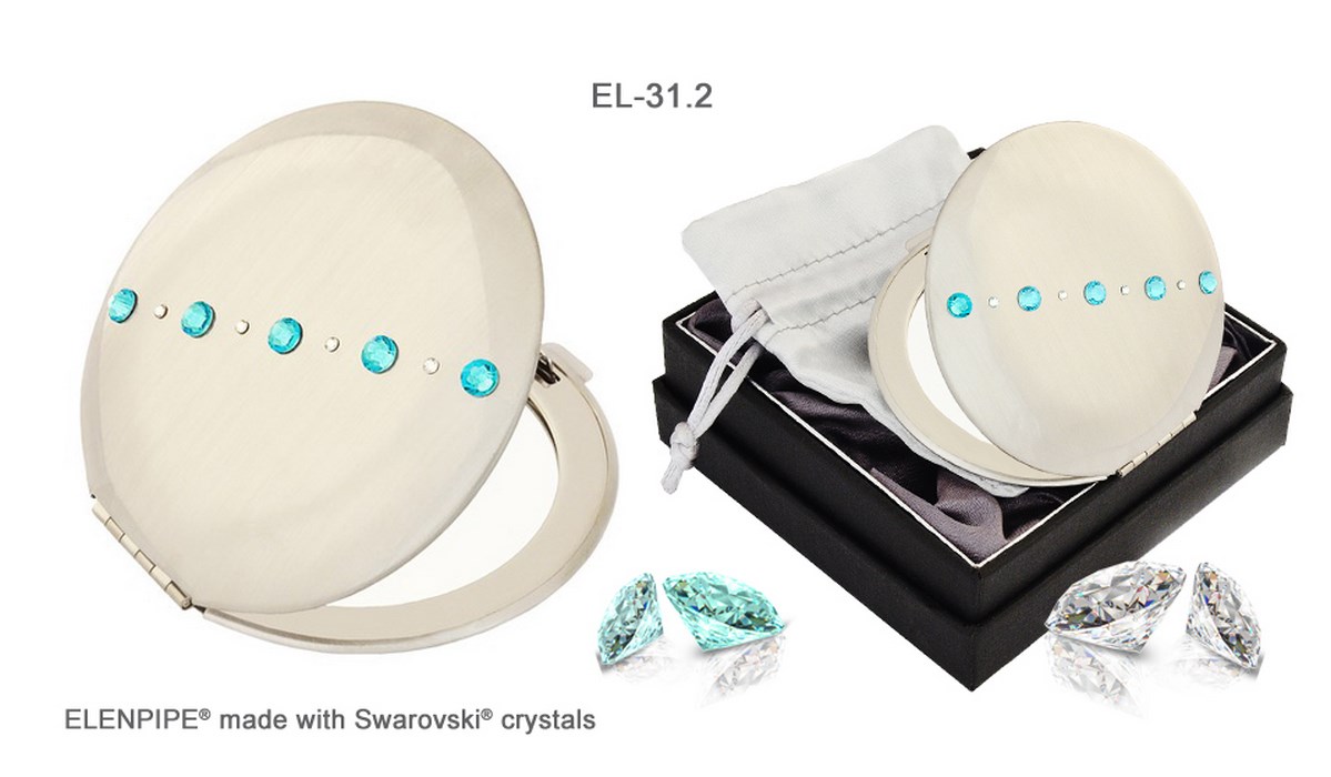Lusterko kosmetyczne EL-31.2 "Line Turquoise" ze Swarovski® crystals