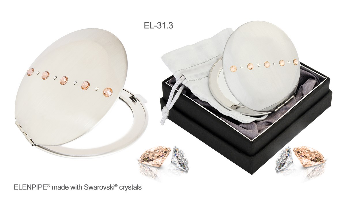 Lusterko kosmetyczne EL-31.3 "Line Peach" ze Swarovski® crystals