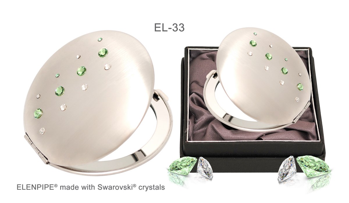 Lusterko kosmetyczne EL-33 "Three Line Green" ze Swarovski® crystals
