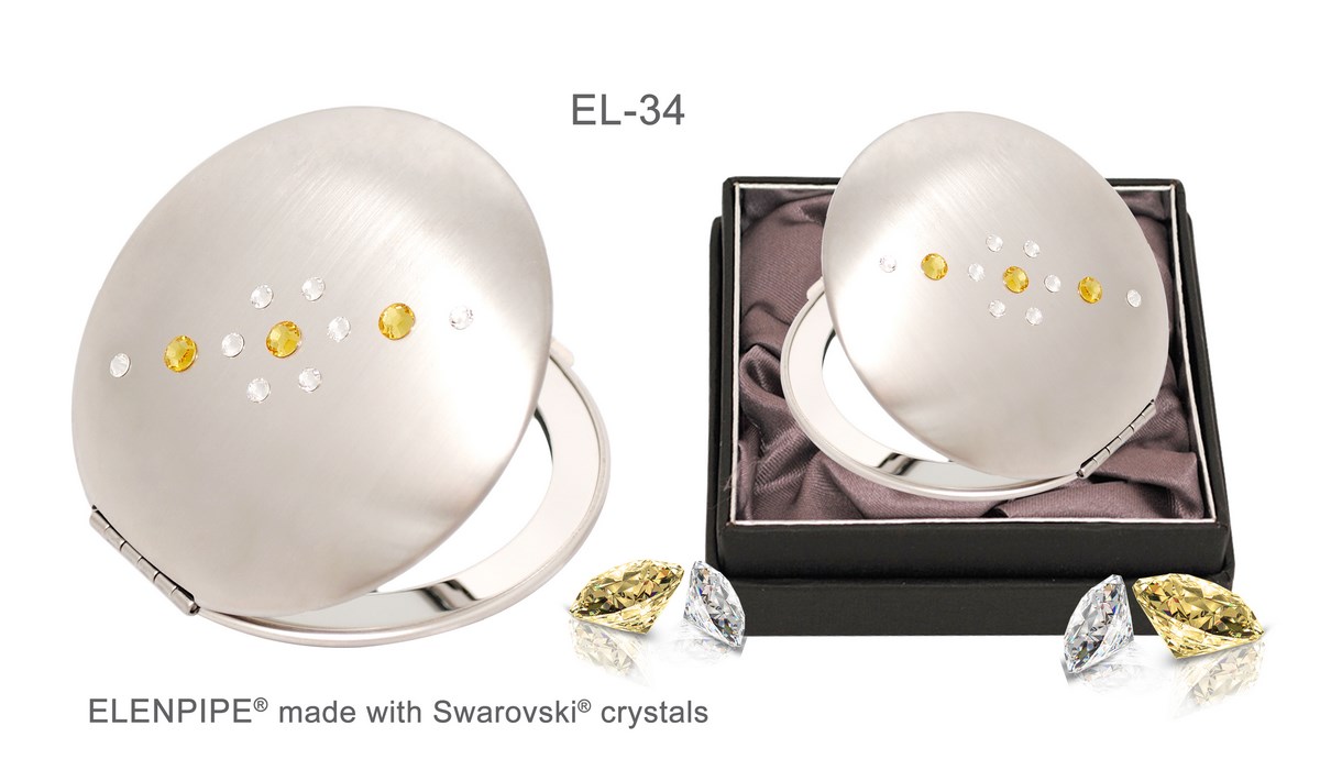 Lusterko kosmetyczne EL-34 "Floral I Yellow" ze Swarovski® crystals